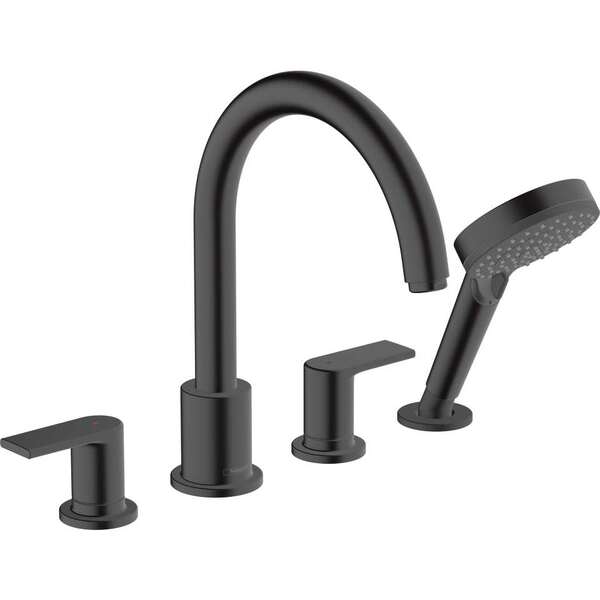 Hansgrohe Baterie cada hansgrohe vernis shape 71459670, 1/2'', pe cada, set dus, necesita valva, mat, negru