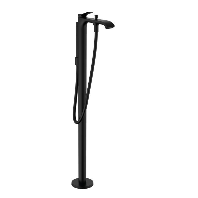 Hansgrohe Baterie cada hansgrohe vivenis 75445670, 1/2'', pe podea, set dus, necesita valva, mat, negru