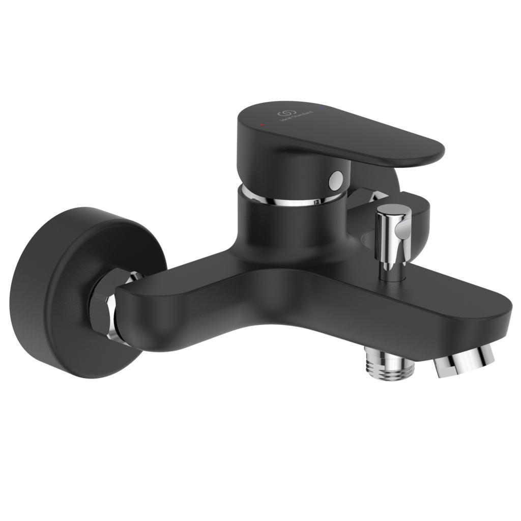 Ideal Standard Baterie cada ideal standard cerafine bc500u4, 1/2'', aparenta, monocomanda, diverter, limitator, mat, negru