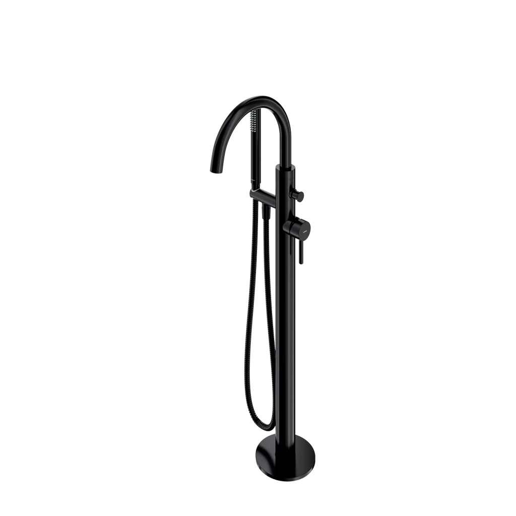 Omnires Baterie cada omnires y, pe podea, set dus, 1 functie, include valva, mat, negru, y1233-sbl