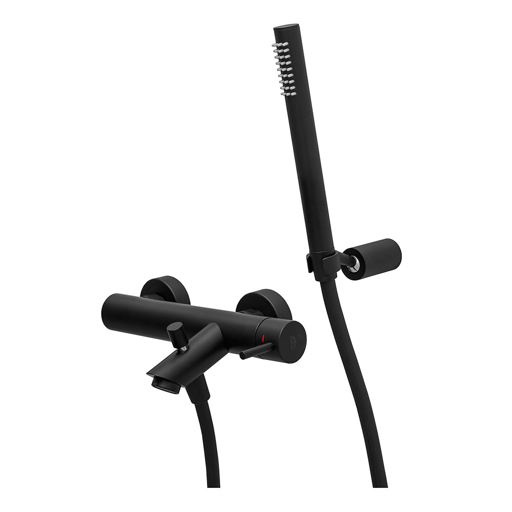 Paffoni Baterie cada paffoni light, aparenta, set dus, mat, negru, lig023no
