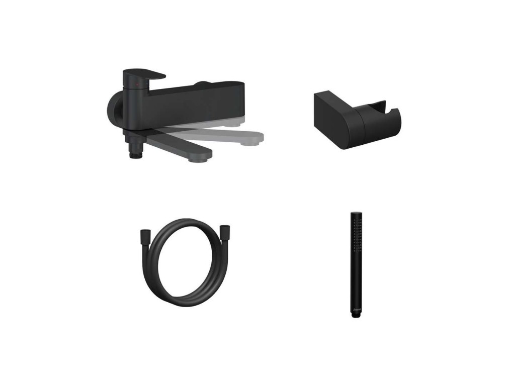 Ravak  Baterie cada ravak chrome ii, aparenta, set dus, 1 functie, mat, negru, x07s120