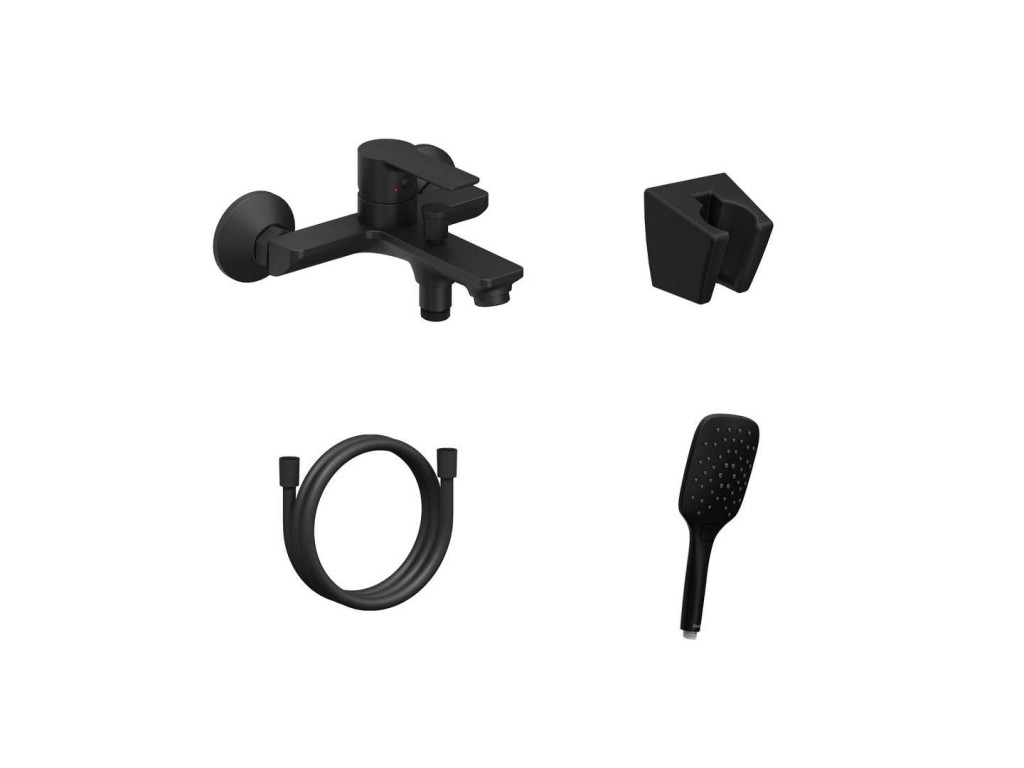 Ravak  Baterie cada ravak solar, aparenta, set dus, 3 functii, mat, negru, x07s106