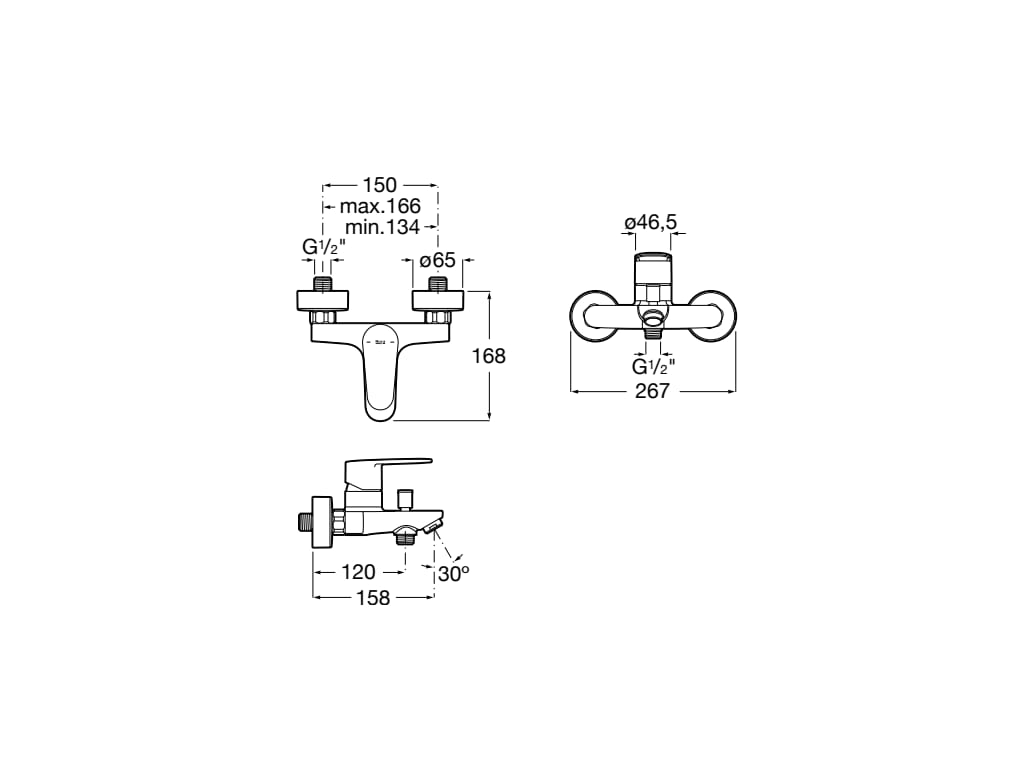 Baterie cada Roca A5A024FC00, Victoria Plus, montaj pe perete, tip inc