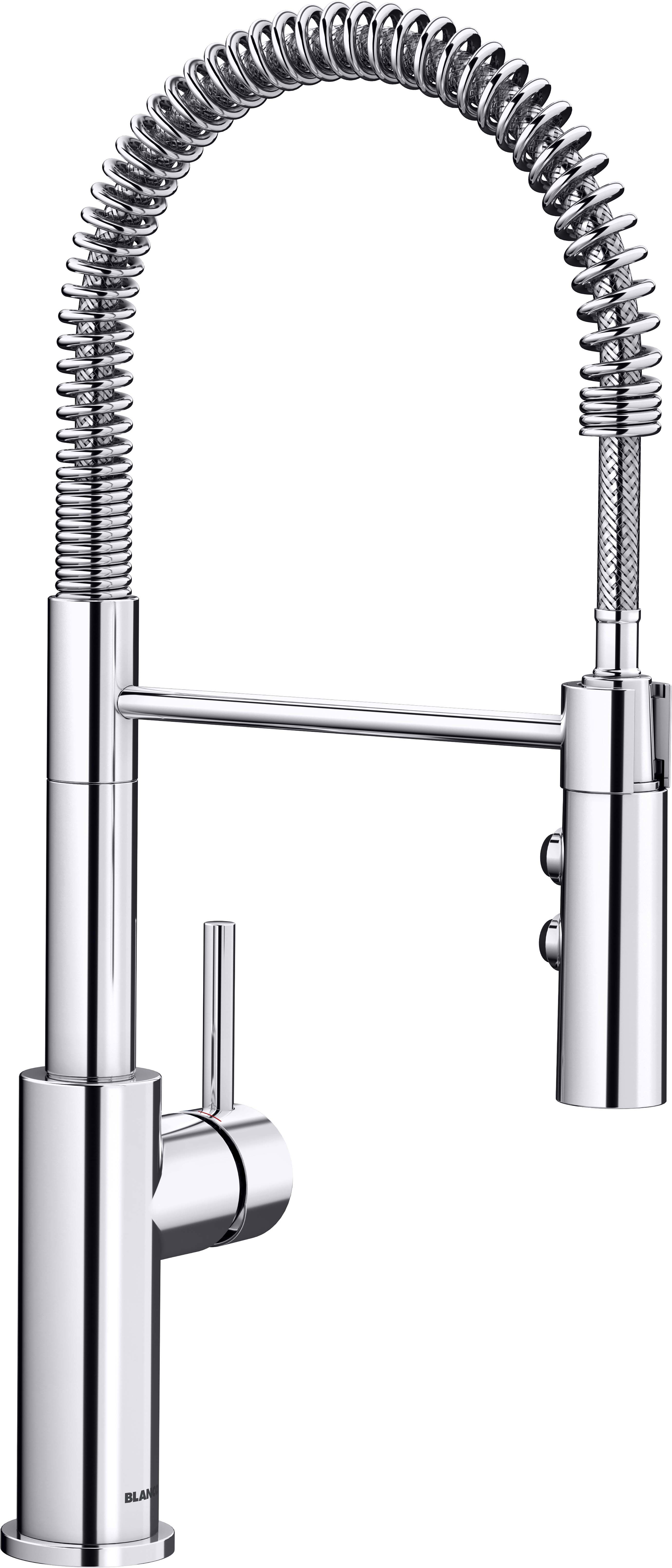 Blanco Baterie de bucatarie blanco catris s 521476, 3/8'', pipa inalta, tip c, pivotanta, dus extractabil, 2 pulverizari, crom