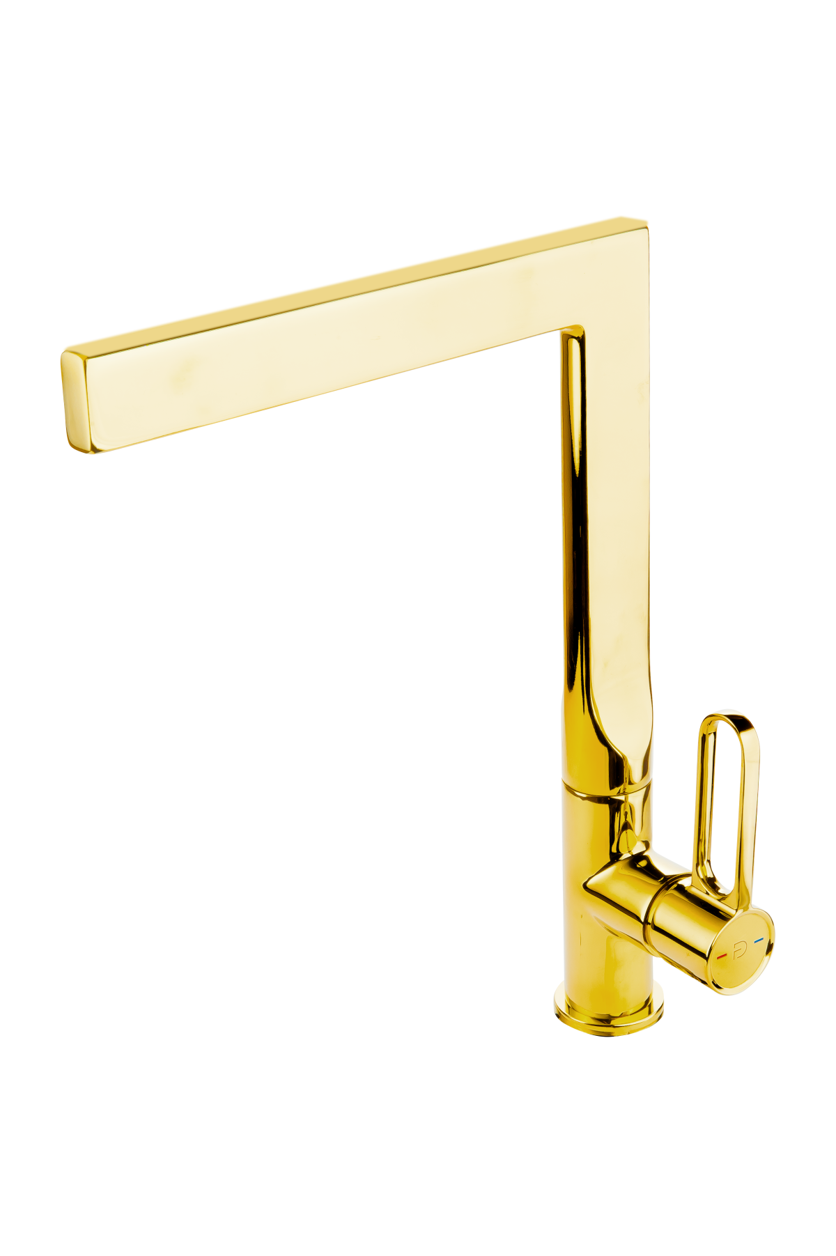 FDesign Baterie de bucatarie fdesin zaffiro fd1-zfr-4-55, 3/8'', tip l, pipa inalta, pivotanta, lucios, auriu