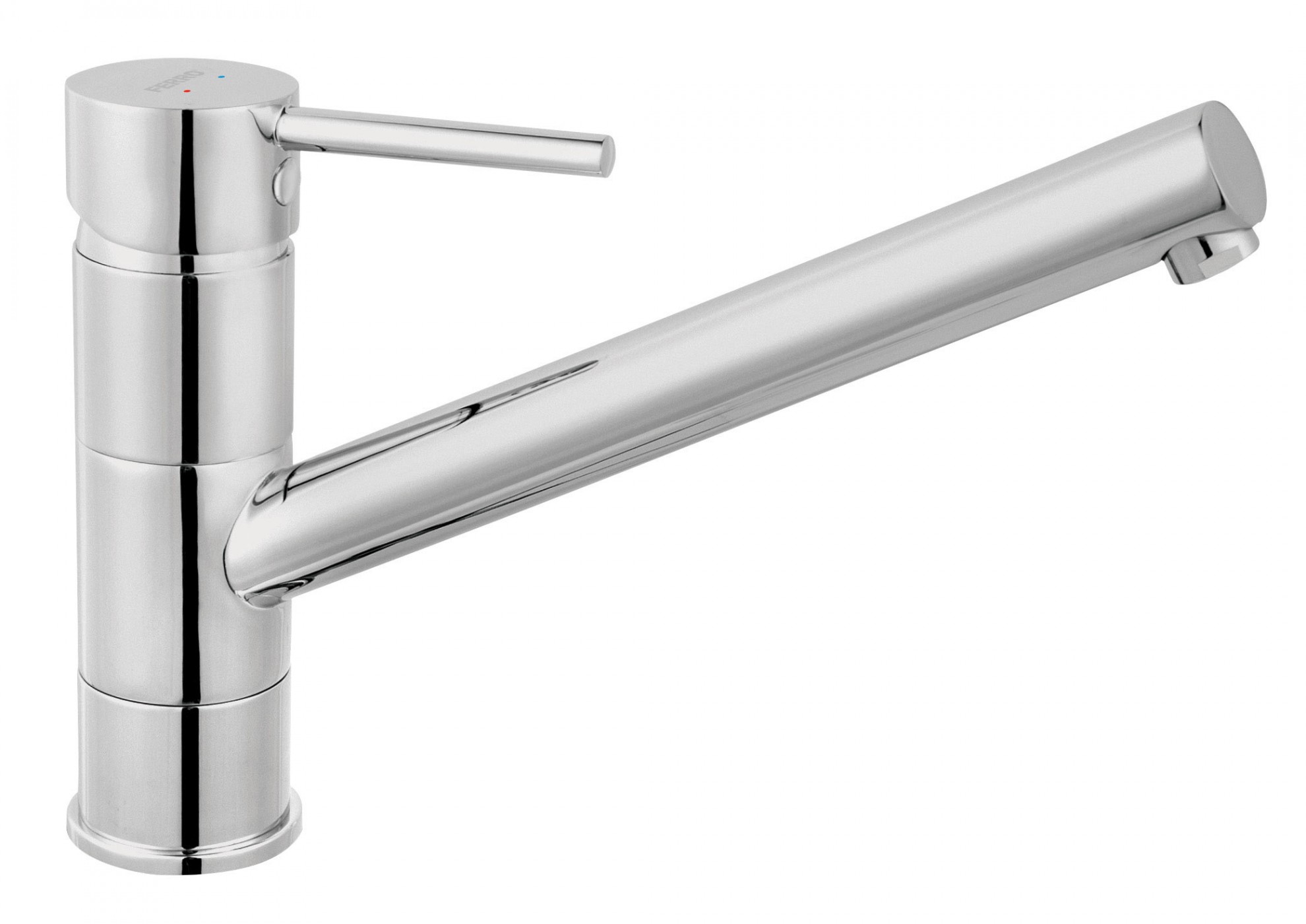 Ferro Baterie de bucatarie ferro fiesta bfi4, 3/8'', tip l, pipa medie, pivotanta, monocomanda, cartus ceramic, crom