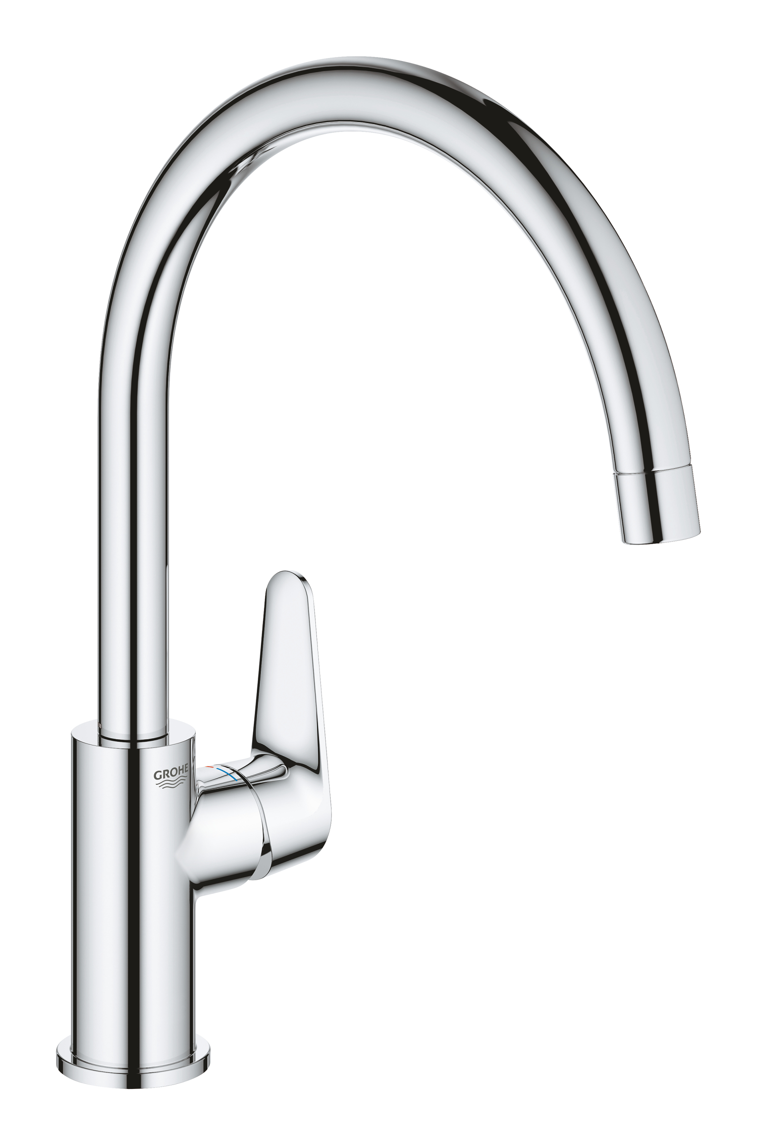 Grohe Baterie de bucatarie grohe baucurve, 3/8'', tip c, inalta, pivotanta, crom, 31536001