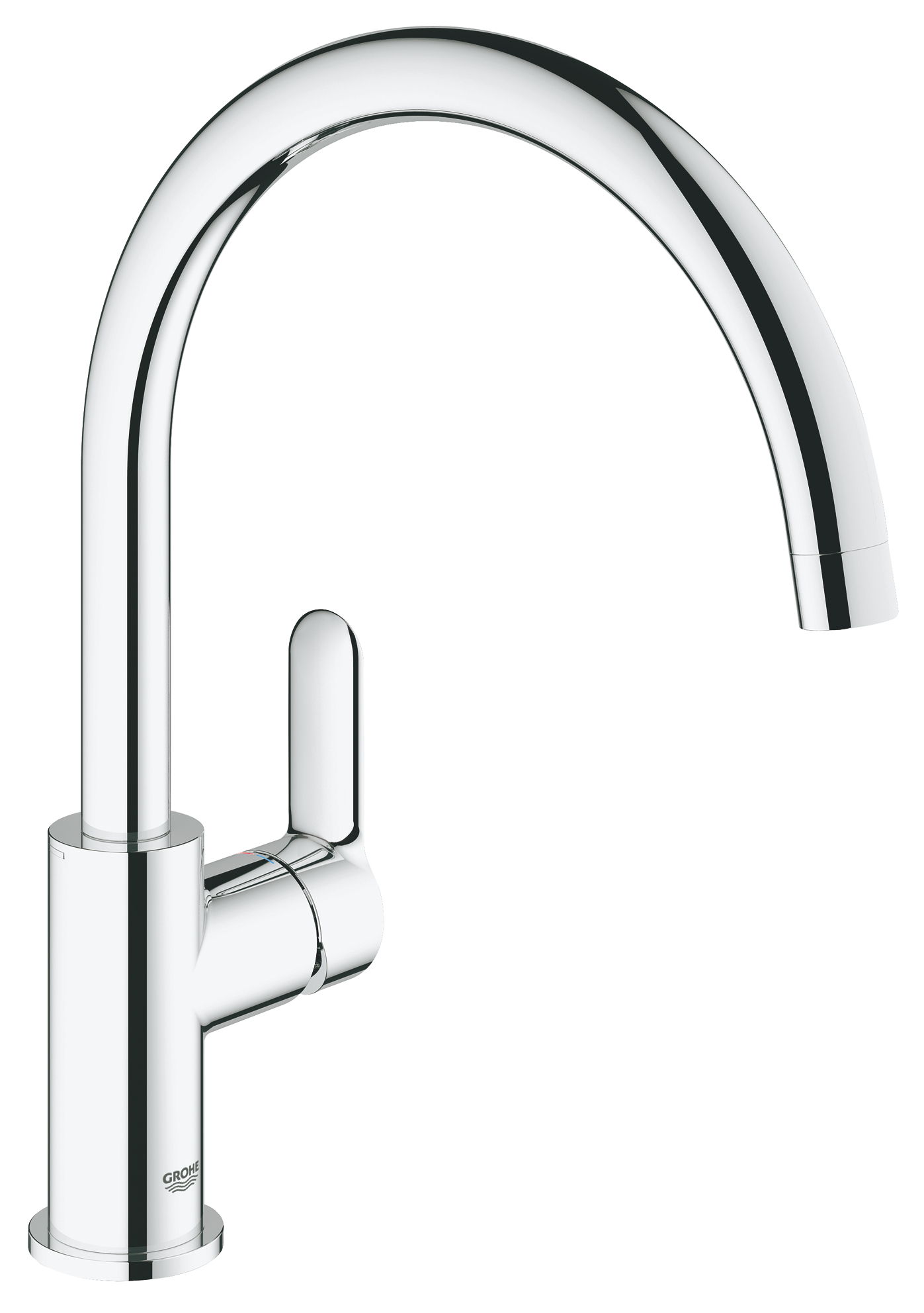 Grohe Baterie de bucatarie grohe bauedge 31367000, 3/8'', monocomanda, pipa inalta, tip c, cartus ceramic, pivotanta, limitator,