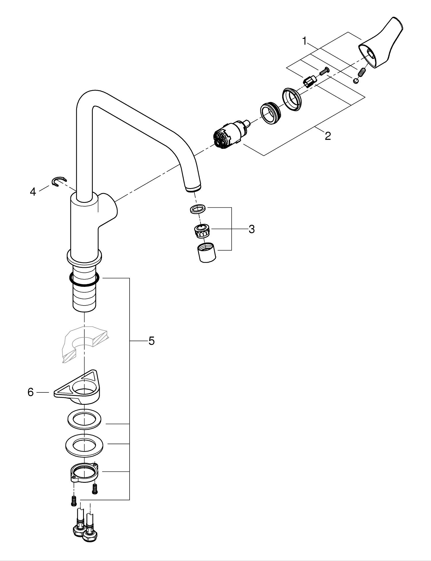 Chiuveta bucatarie Grohe K700U, otel, pe/sub blat, 540 x …