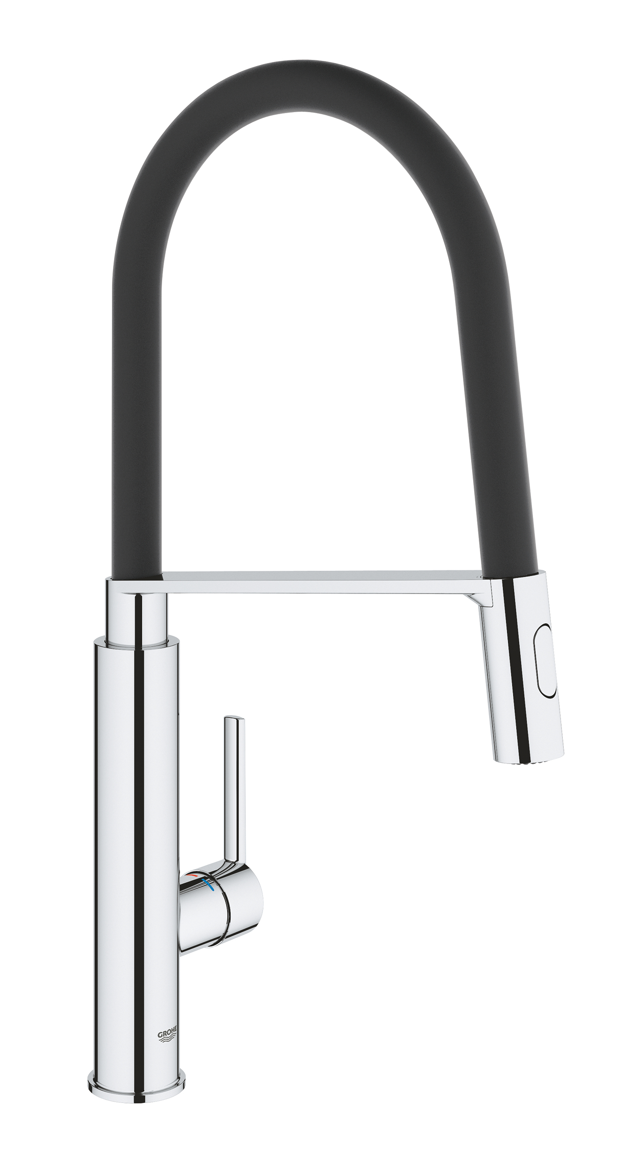 Grohe Baterie de bucatarie grohe feel 31489000, 3/8'', tip c, pipa extra-inalta, dus extractabil, 2 functii, crom