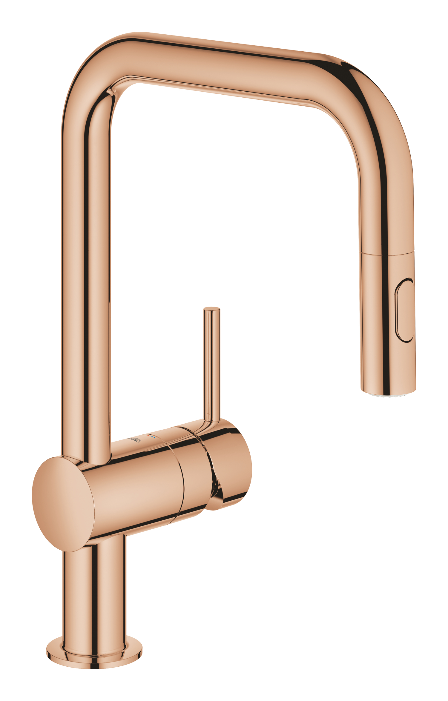 Grohe Baterie de bucatarie grohe minta 32322da2, 3/8'', pipa inalta, tip u, dus extractabil, lucios, cupru