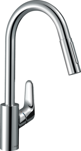 Hansgrohe Baterie de bucatarie hansgrohe focus m41 31815000, 3/8'', inalta, tip c, dus extractabil, crom