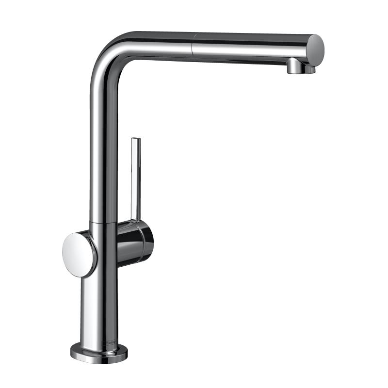 Hansgrohe Baterie de bucatarie hansgrohe m54 72845000, 3/8'', pipa inalta, tip l, dus extractabil, ecosmart, crom