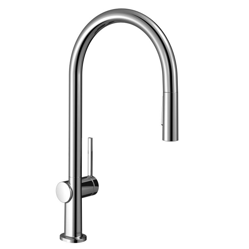 Hansgrohe Baterie de bucatarie hansgrohe talis m54 72800000, 3/8'', pipa inalta, tip c, pivotanta, dus extractabil, 2 crom