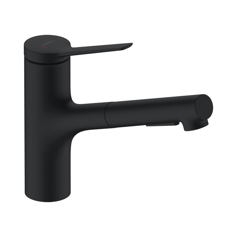 Hansgrohe Baterie de bucatarie hansgrohe zesis m33 74800670, 3/8'', pipa medie, tip l, pivotanta, dus extractabil, 2 pulverizari,