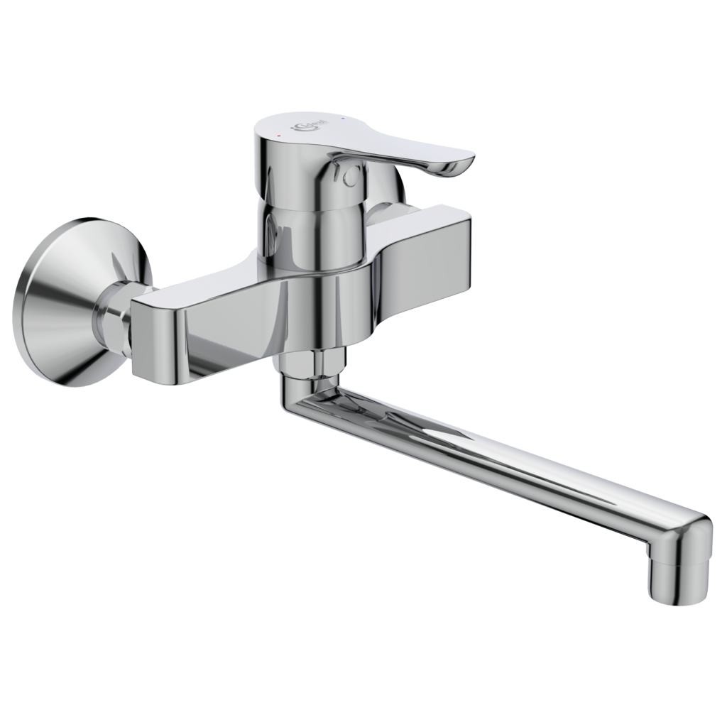 Ideal Standard Baterie de bucatarie ideal standard alpha bc661aa, 1/2'', montare pe perete, monocomanda, pivotanta, crom