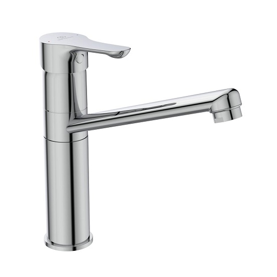 Ideal Standard Baterie de bucatarie ideal standard alpha bc813aa, 3/8'', monocomanda, pipa medie, tip l, pivotanta, crom