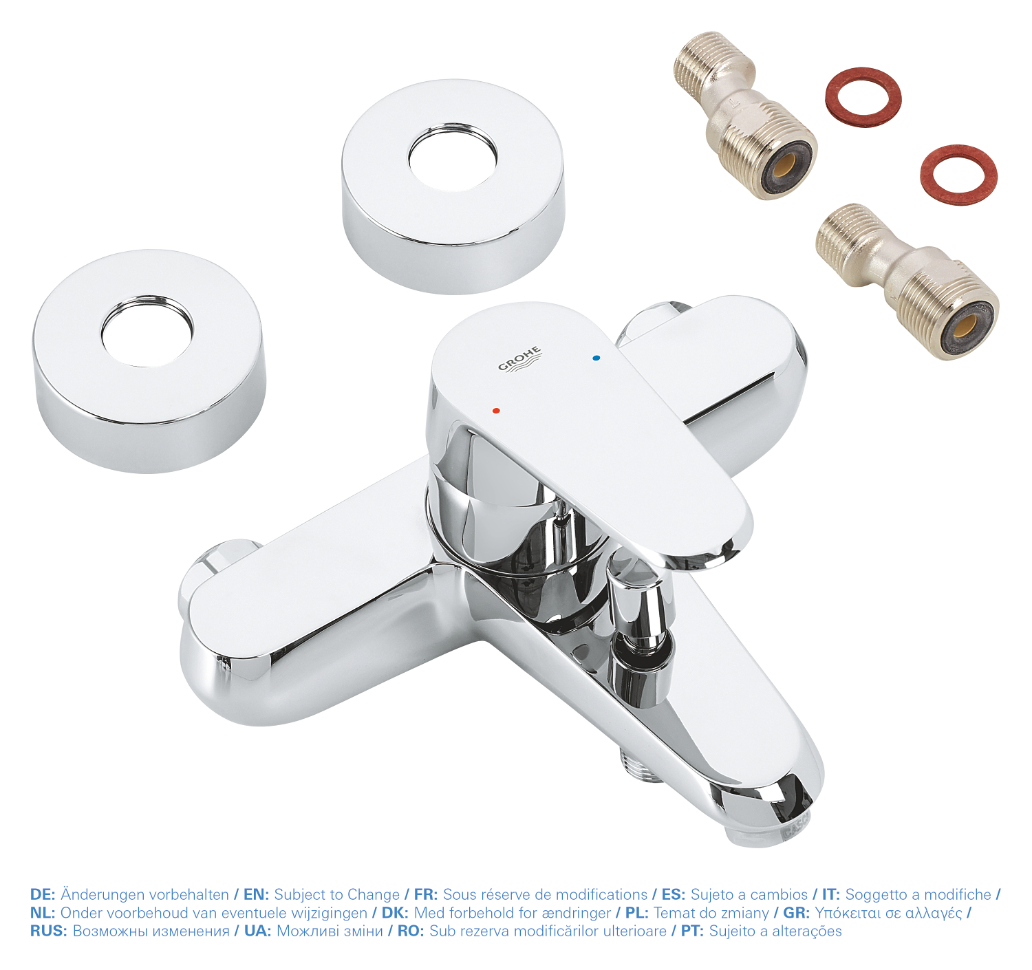 Baterie de cada Grohe 33390002, 1 bar, 194 mm, 224 mm, 2 orificii instalare, 1/2 dimensiune racord, Crom