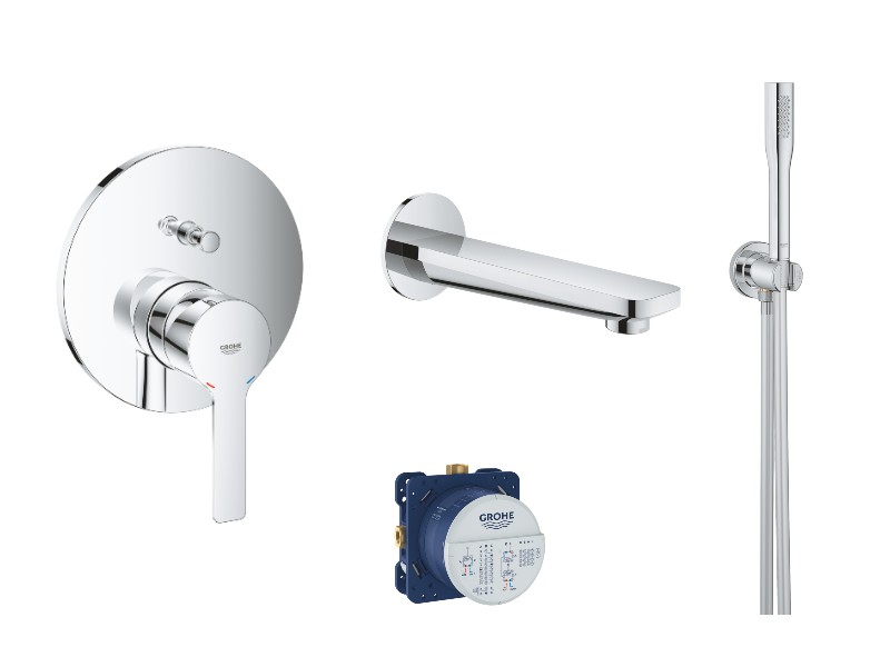 Grohe Baterie de cada grohe lineare 24064001, 1/2'', incastrat, diverter, 170 mm, 1.5 m, 1 pulverizare, anti-calcar, crom