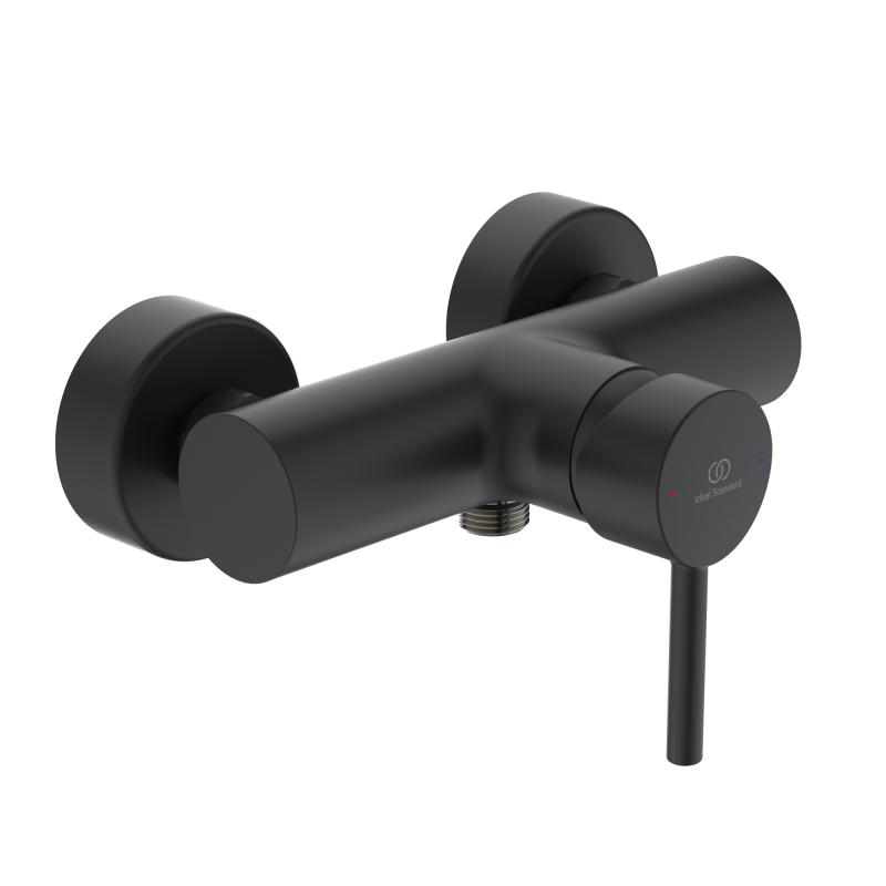 Ideal Standard Baterie de dus ideal standard ceraline bc200xg, 1/2'', aparenta, monocomanda, cartus ceramic, mat, negru