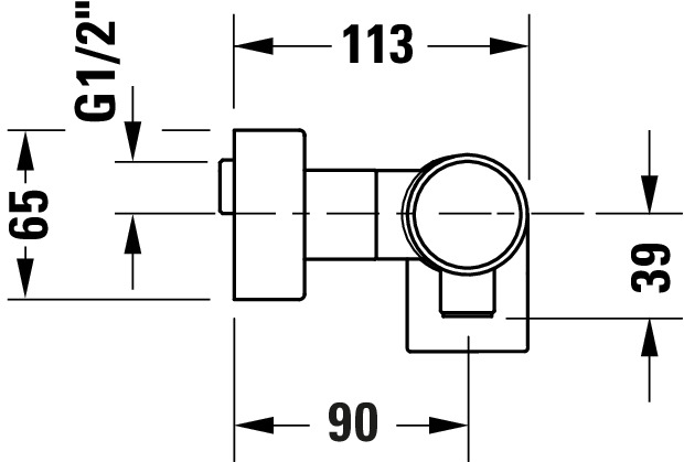 Baterie dus Duravit TU4230000046, Tulum, tip incastrare aparent, compa