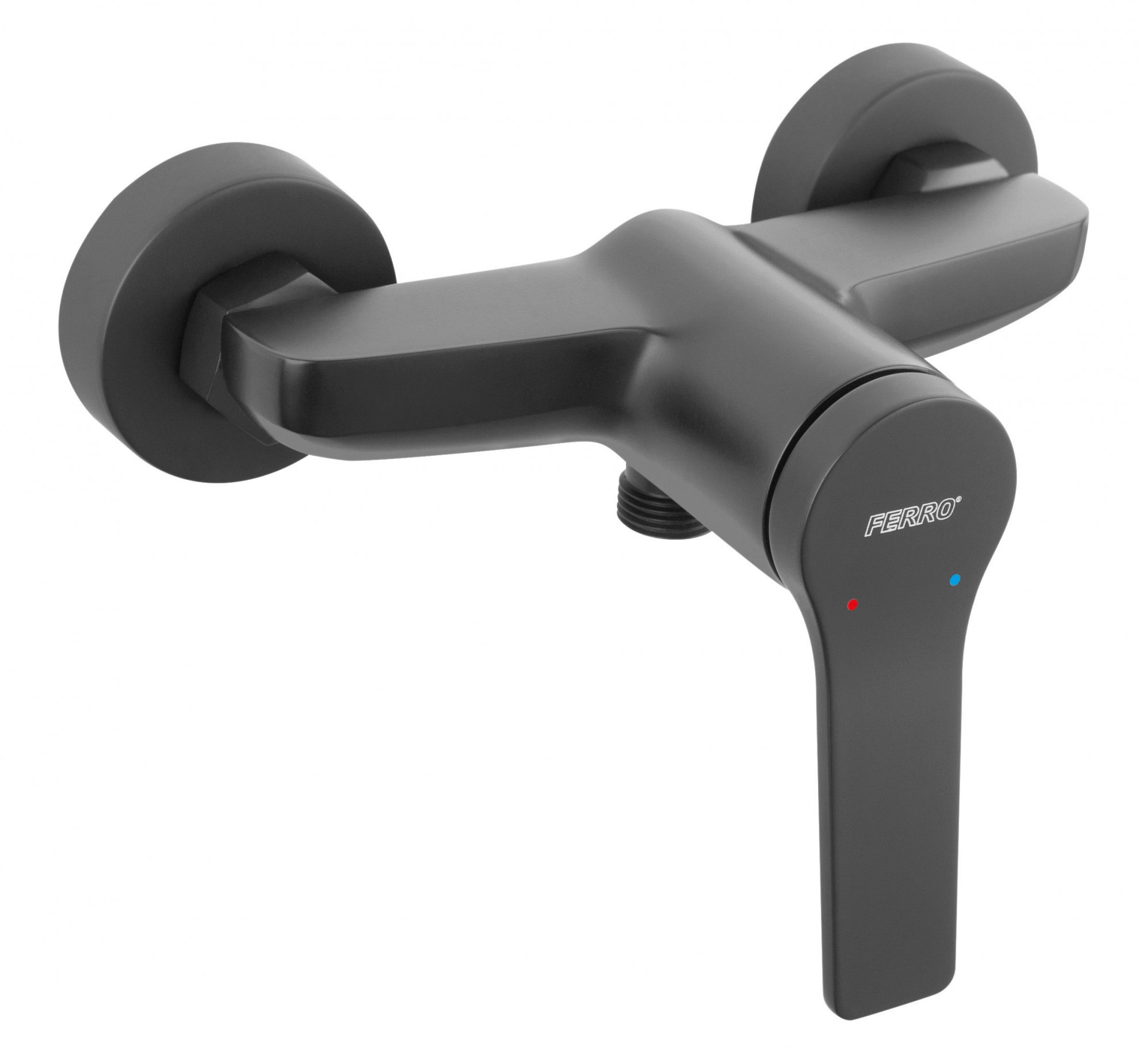 Ferro Baterie dus ferro stratos bsc7bl, 1/2'', aparenta, monocomanda, cartus ceramic, mat, negru