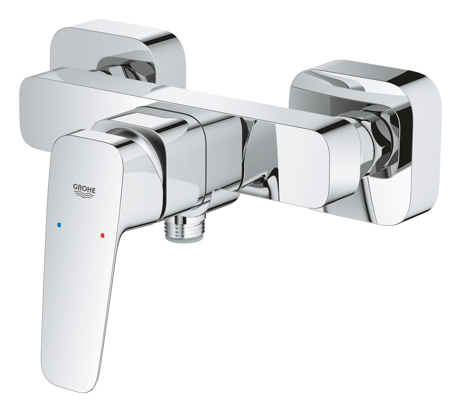 Baterie dus Grohe 1018240000, 0.8 bar, 145 mm, 214 mm, 2 orificii instalare, 1/2 dimensiune racord furtun, Crom