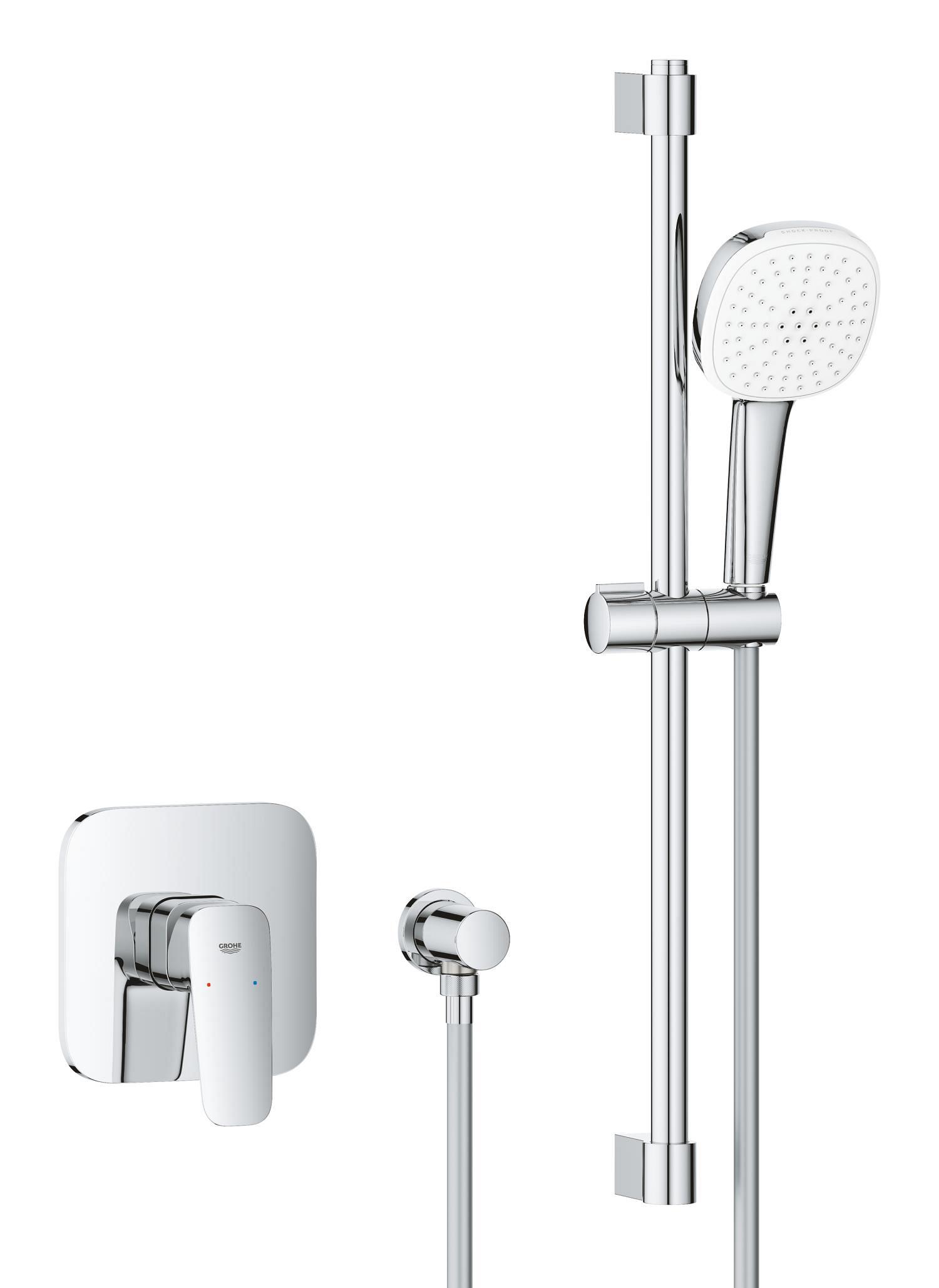 Grohe Baterie dus grohe cubeo, incastrata, set dus, crom, 1053350000