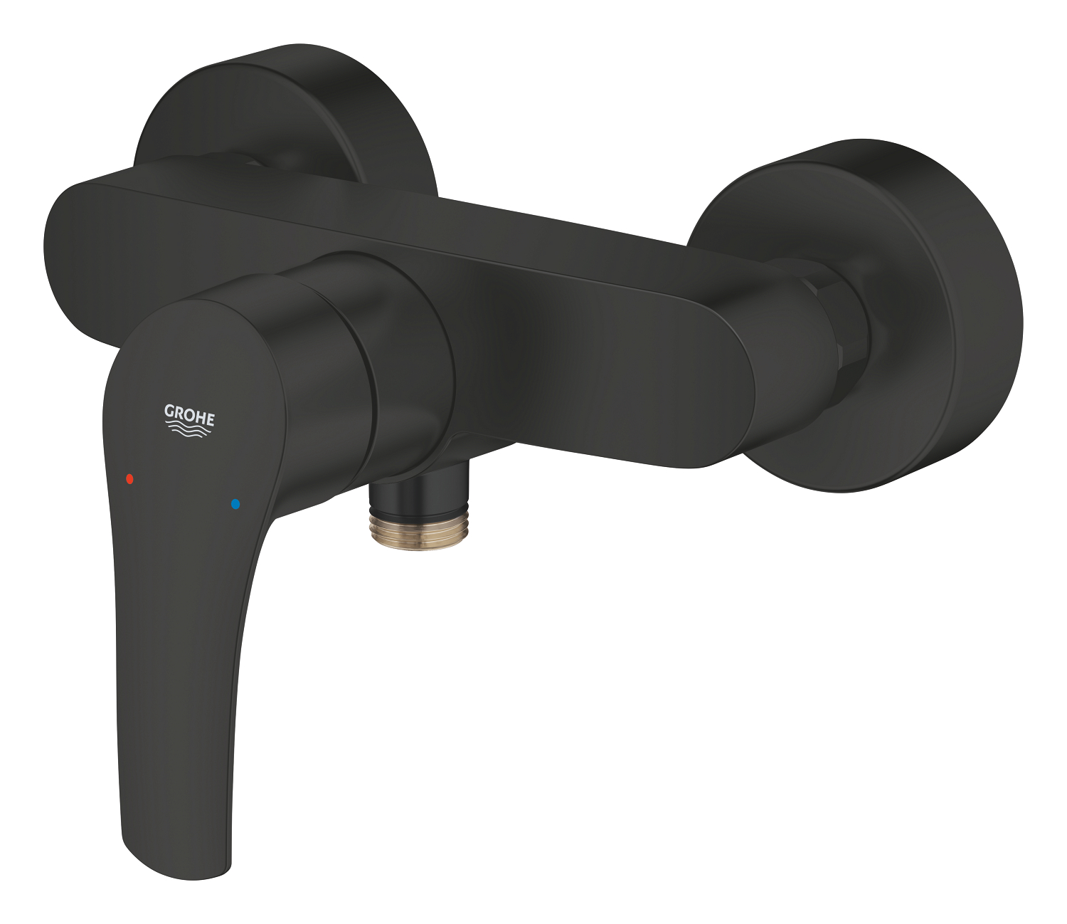 Baterie dus Grohe 335552433, 0.8 bar, 143 mm, 214 mm, 2 orificii instalare, 1/2 dimensiune racord furtun, Negru
