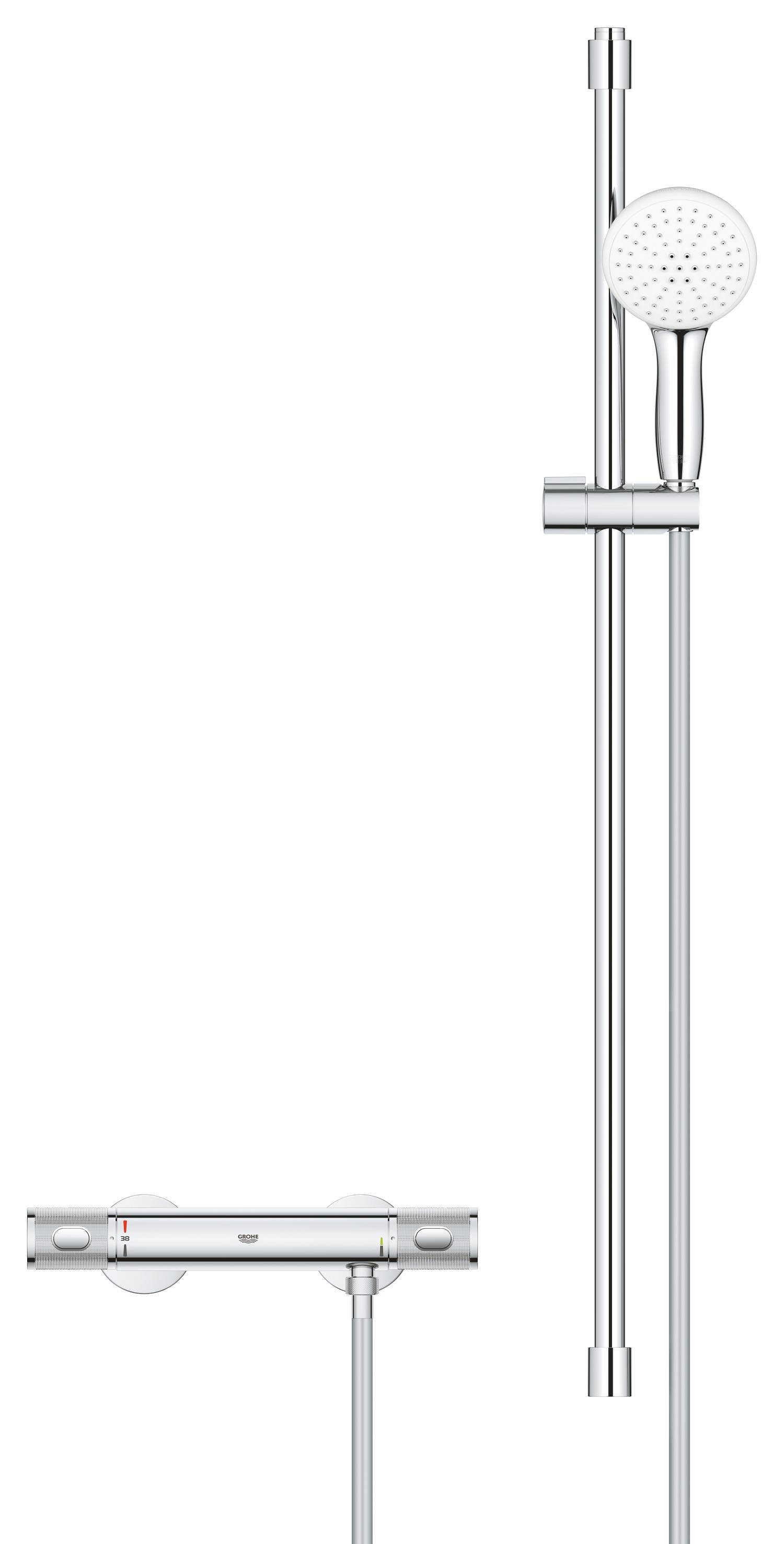 Set baterie dus Grohe 34835001, tip incastrare aparent, tip comanda du