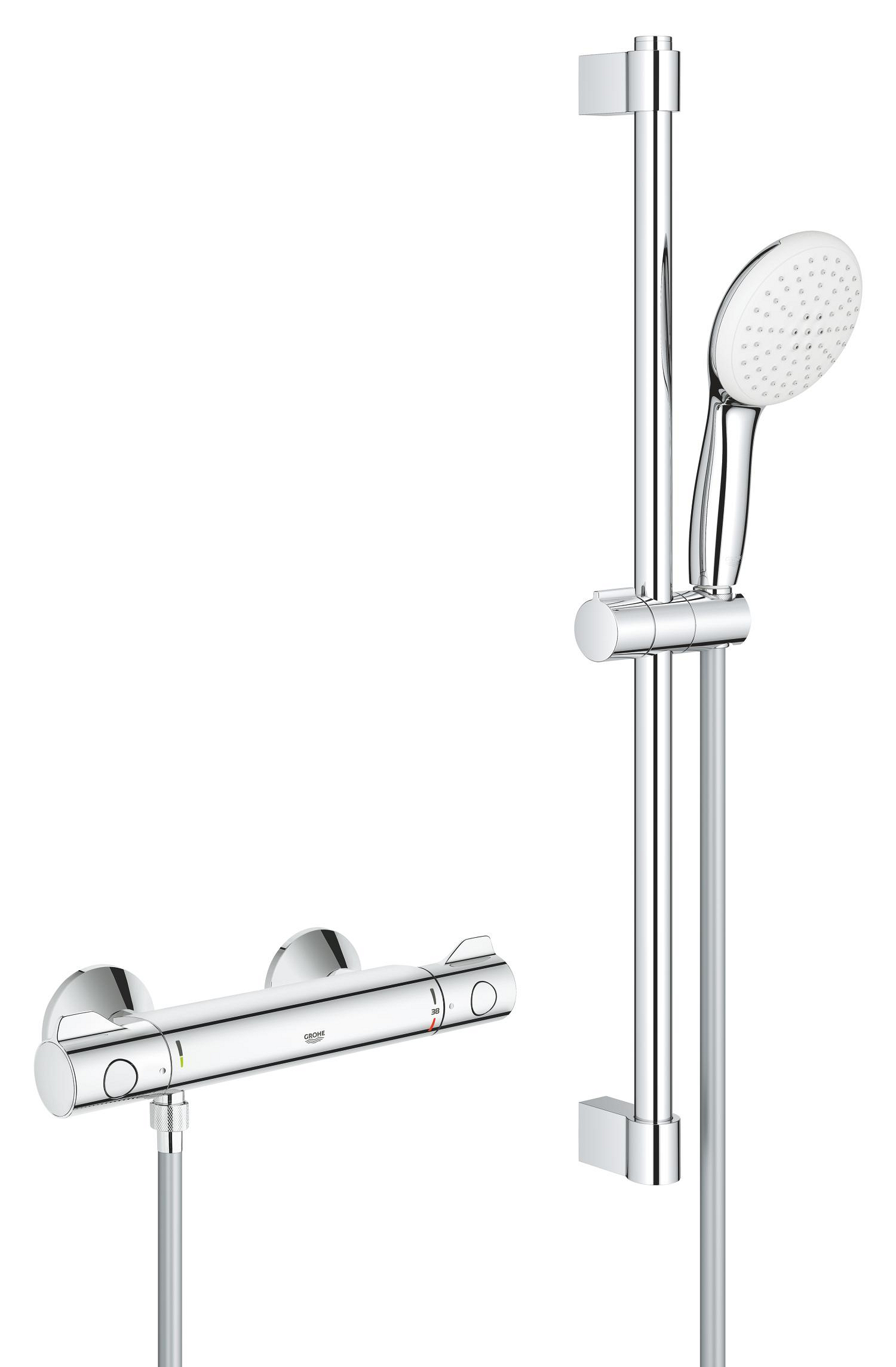 Grohe Baterie dus grohe grohtherm 800, aparenta, termostat, coloana dus, 600 mm, crom, 34565002