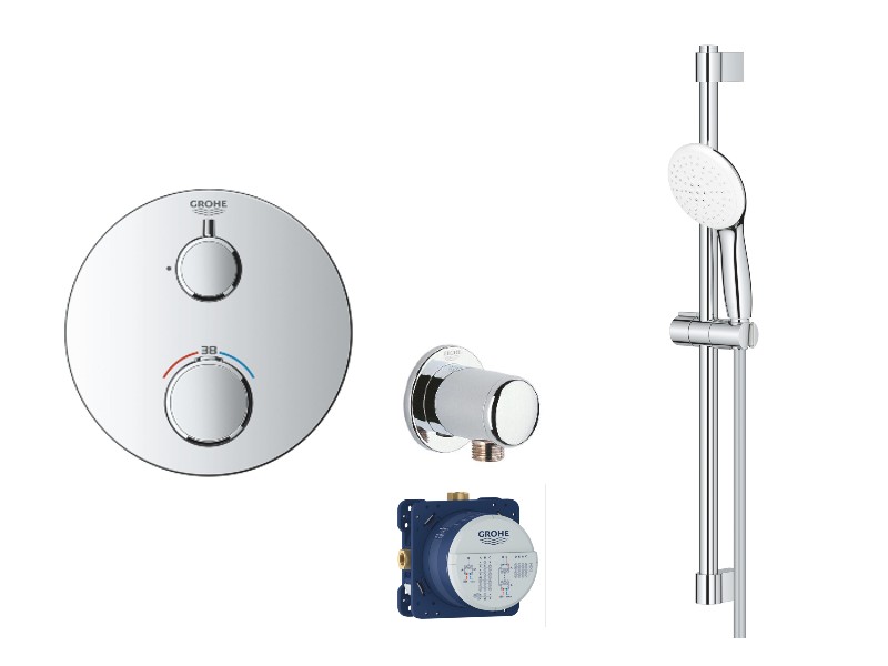 Grohe Baterie dus grohe grohtherm, incastrata, termostat, coloana dus, crom, 24075000-4st