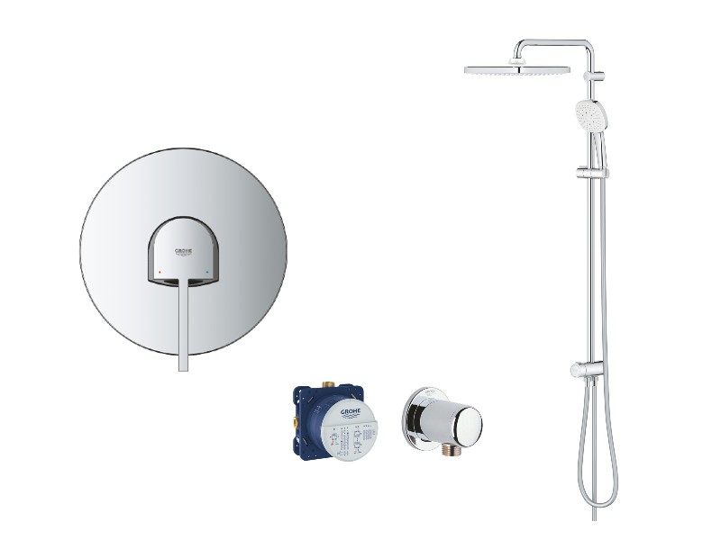 Grohe Baterie dus grohe plus, incastrata, dus fix 250 mm, set dus 600 mm, crom, 24059003-4st