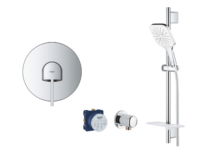 Grohe Baterie dus grohe plus, incastrata, set dus 600 mm, crom, 24059003-3st