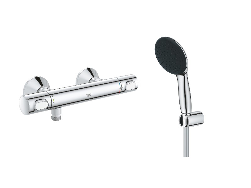 Grohe Baterie dus grohe precision flow, aparenta, termostat, set dus, 1 functie, crom, 34840000-2st