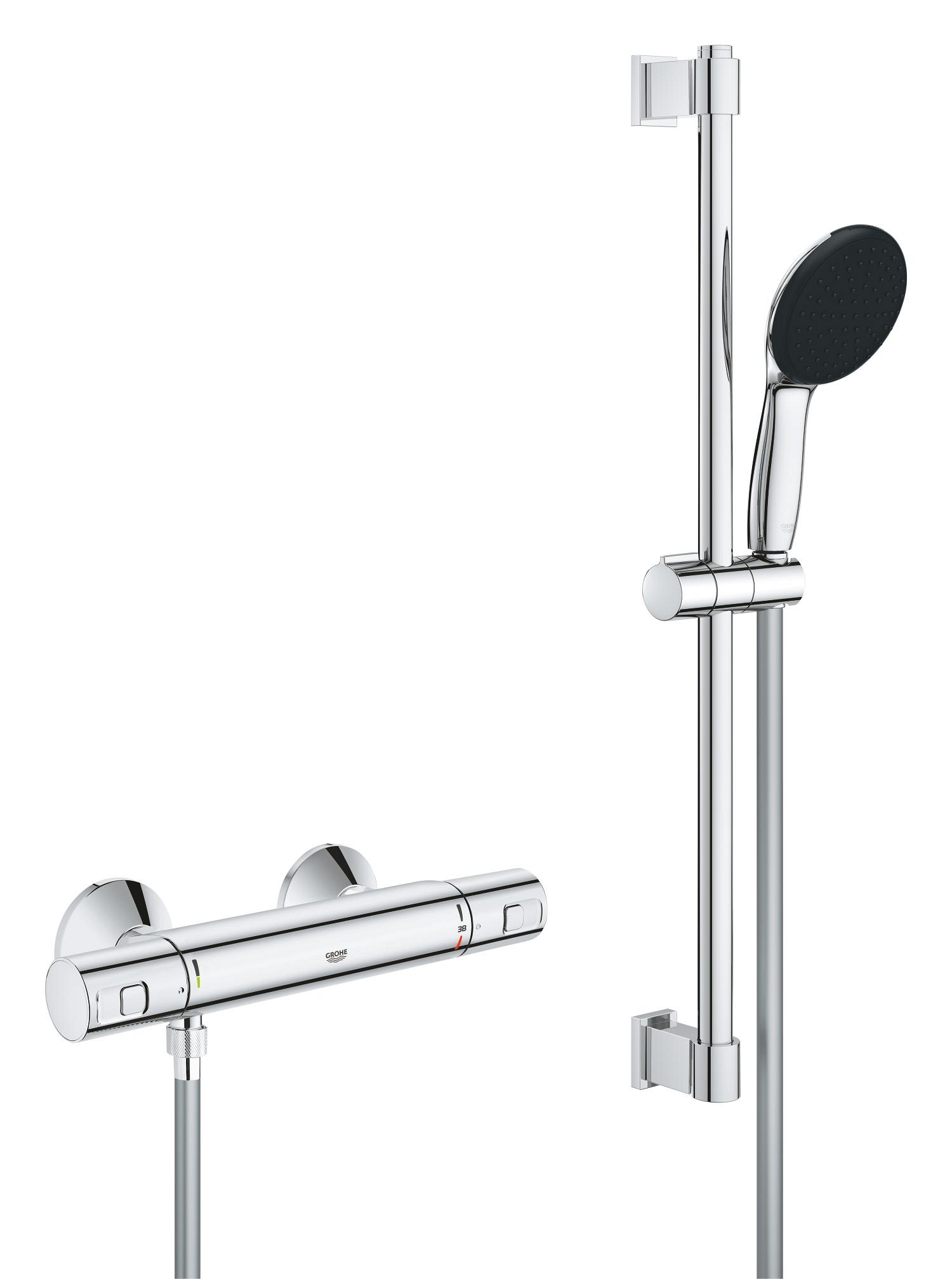 Grohe Baterie dus grohe precision start, aparenta, termostat, coloana dus, 600 mm, crom, 34597001