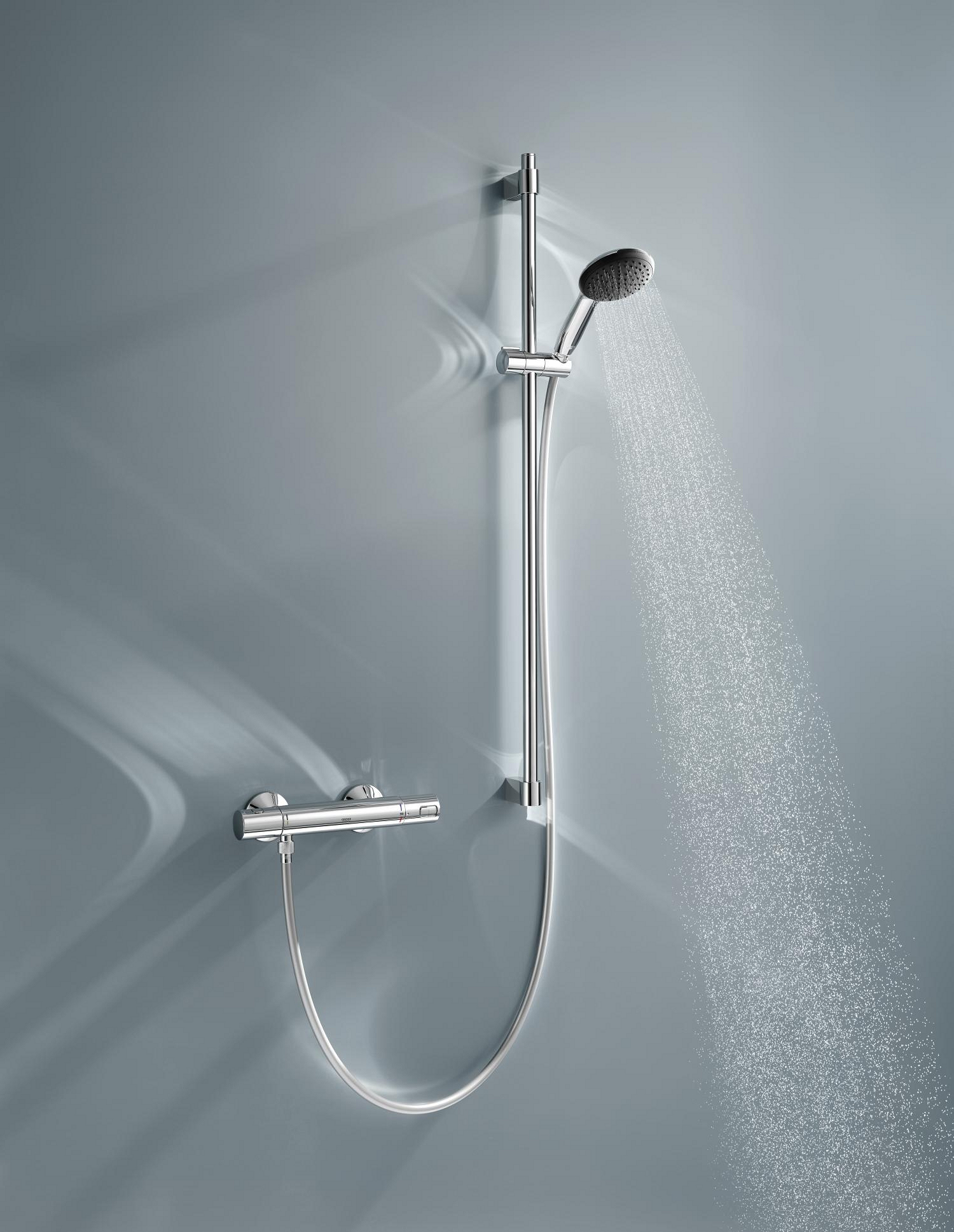 Grohe Baterie dus grohe precision start, aparenta, termostat, set dus, crom, 34854001