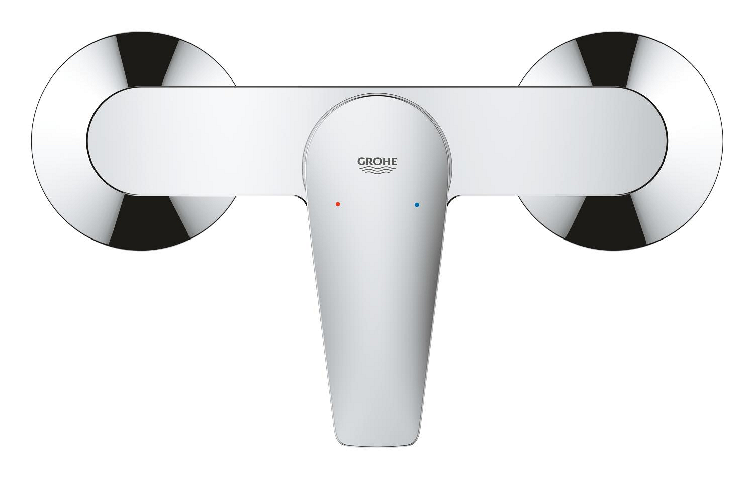Baterie dus Grohe 24197001, 1 bar, 255 mm, 114 mm, 2 orificii instalare, 1/2 dimensiune racord furtun, Crom