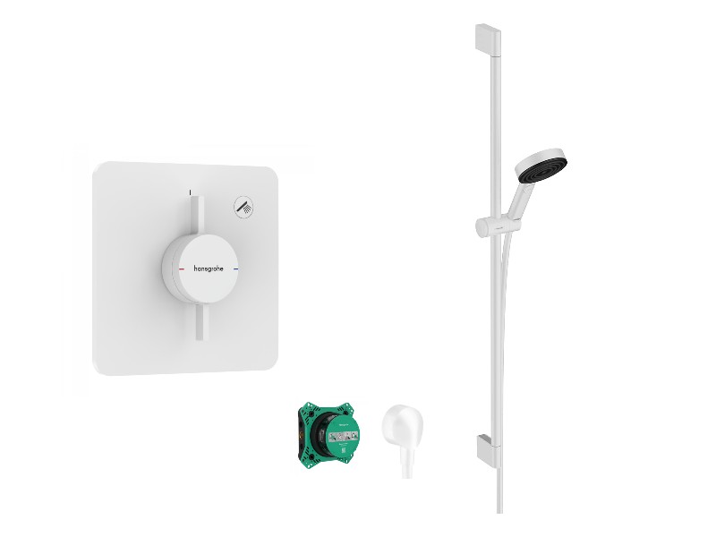 Hansgrohe Baterie dus hansgrohe duoturn q, incastrata, set dus 950 mm, mat, alb, 75614700-2st