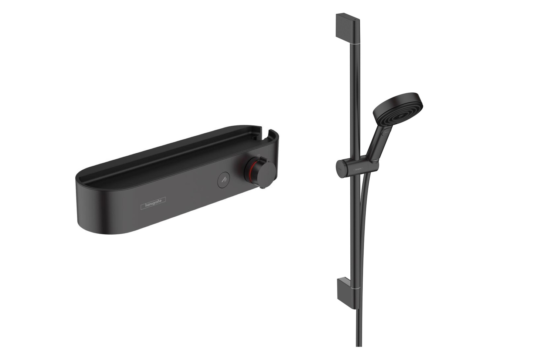 Hansgrohe Baterie dus hansgrohe showertablet, termostat, coloana dus, mat, negru, 24360670