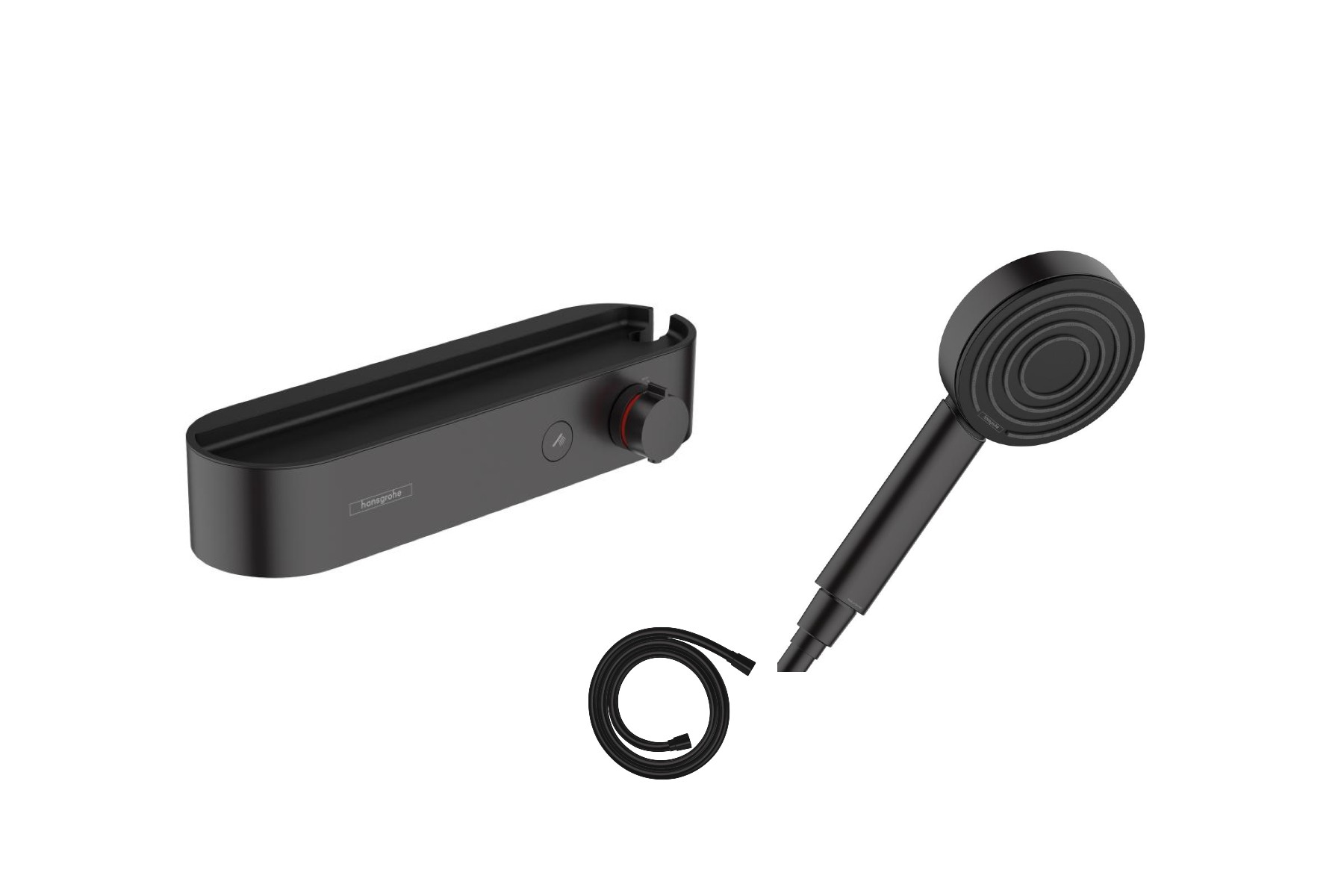 Hansgrohe Baterie dus hansgrohe showertablet, termostat, set dus, mat, negru, 24360670