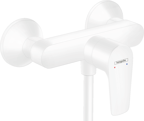 Hansgrohe Baterie dus hansgrohe talis e 71760700, 1/2'', aparenta, monocomanda, cartus ceramic, limitator, mat, alb