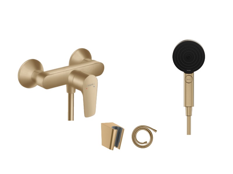 Hansgrohe Baterie dus hansgrohe talis e, aparenta, set dus, 3 functii, mat, bronz, 71760140-2st