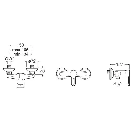 Baterie dus Roca A5A216AC0K, Arola, tip incastrare aparent, tip comand