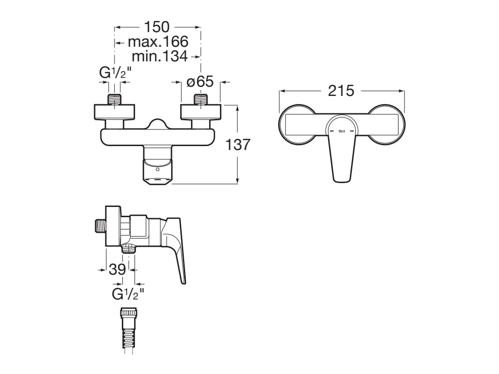 Baterie dus Roca A5A2190C00, Atlas, tip incastrare aparent, tip comand