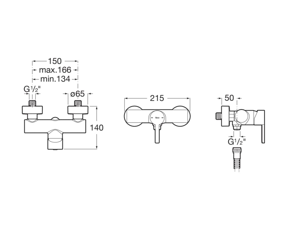 Baterie dus Roca A5A2196RG0, Naia, tip incastrare aparent, tip comanda