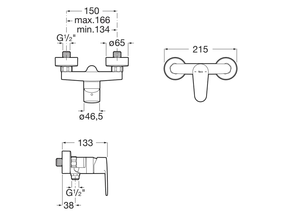 Set baterie dus Roca A5A204FC00, Baterie dus Victoria Plus, tip incast