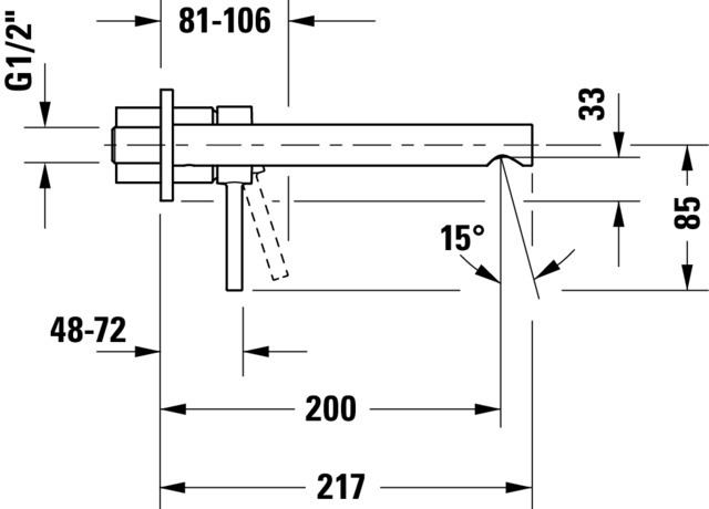 Baterie pentru lavoar Duravit CE1070004010, lavoar Circle, compatibil 
