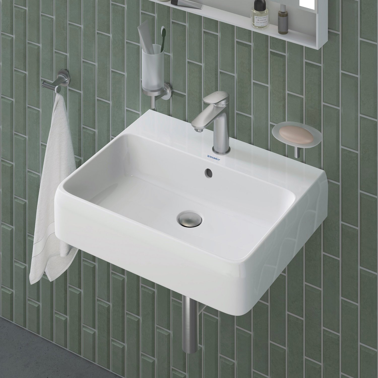 Baterie lavoar Duravit WA1020001070, 5 l/min, 0.5 bar, 35 mm, 171 mm, 166 mm, 361 mm, 1 orificii instalare, Otel satinat